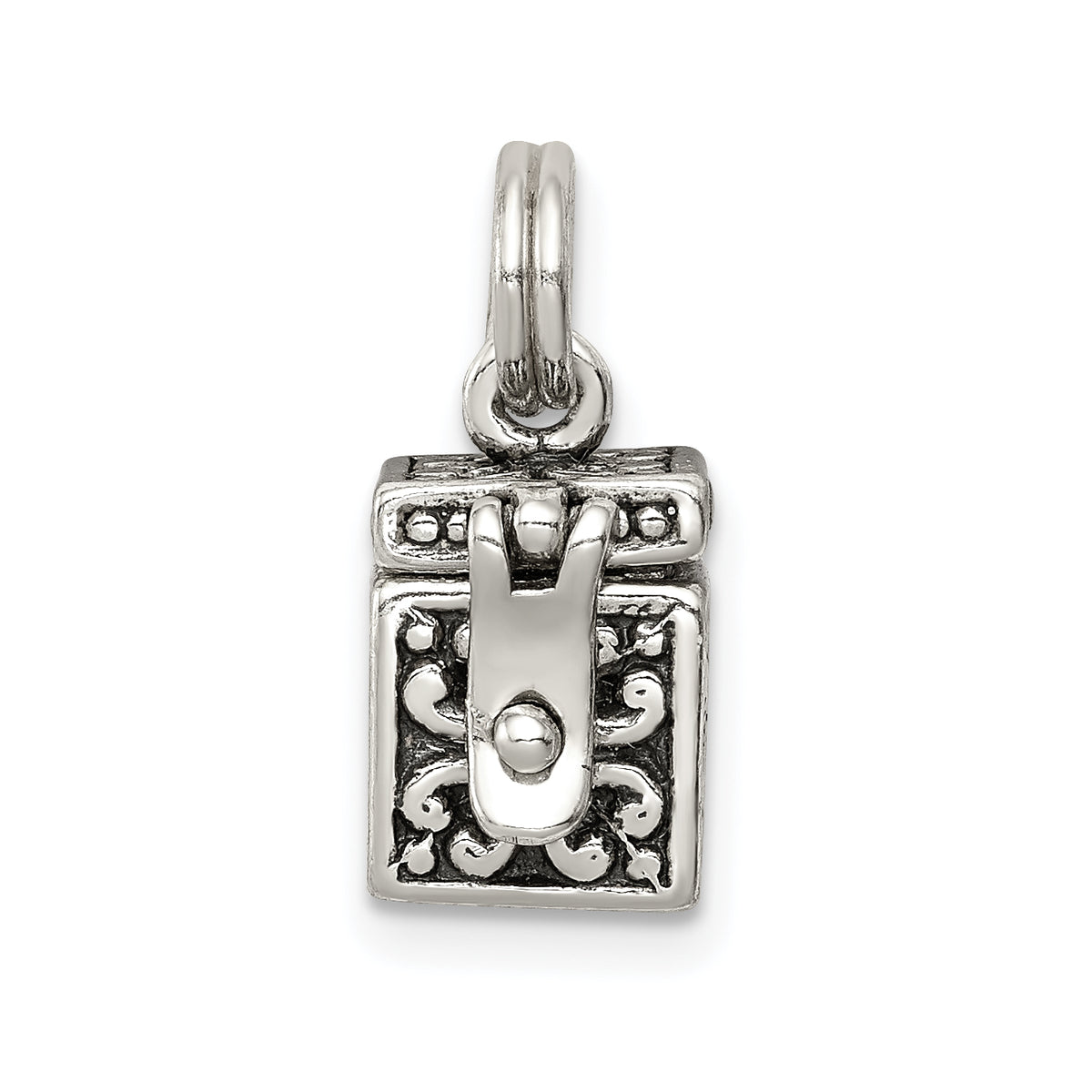Sterling Silver 925 Angel Prayer Box Pendant Vintage-Inspired Charm