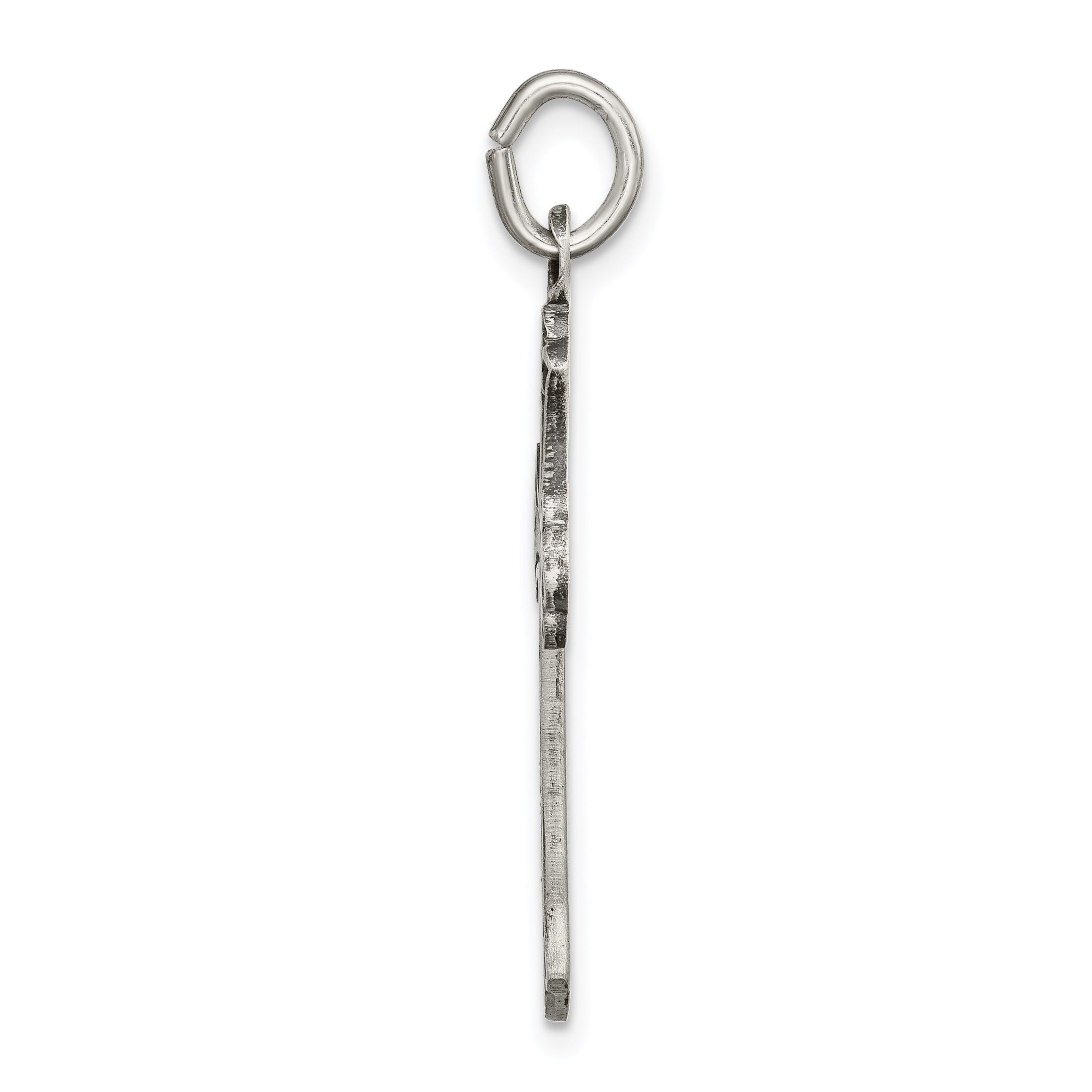 Sterling Silver 925 Antiqued Cross Pendant with Polished Finish Secondary image
