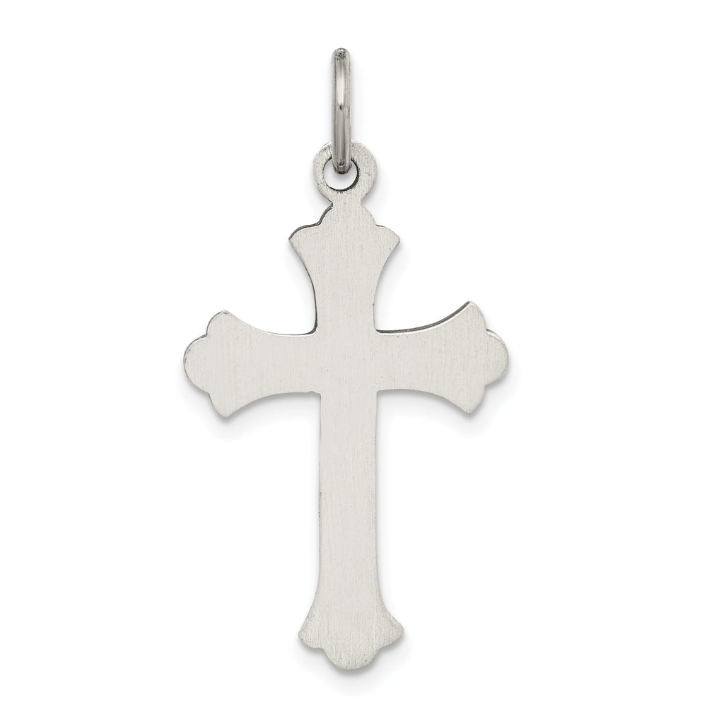 Sterling Silver 925 Antiqued Cross Pendant with Polished Finish
