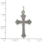 Sterling Silver 925 Antiqued Cross Pendant with Polished Finish