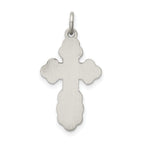 Sterling Silver 925 Eastern Orthodox Cross Charm with Polished Antiqued Finish