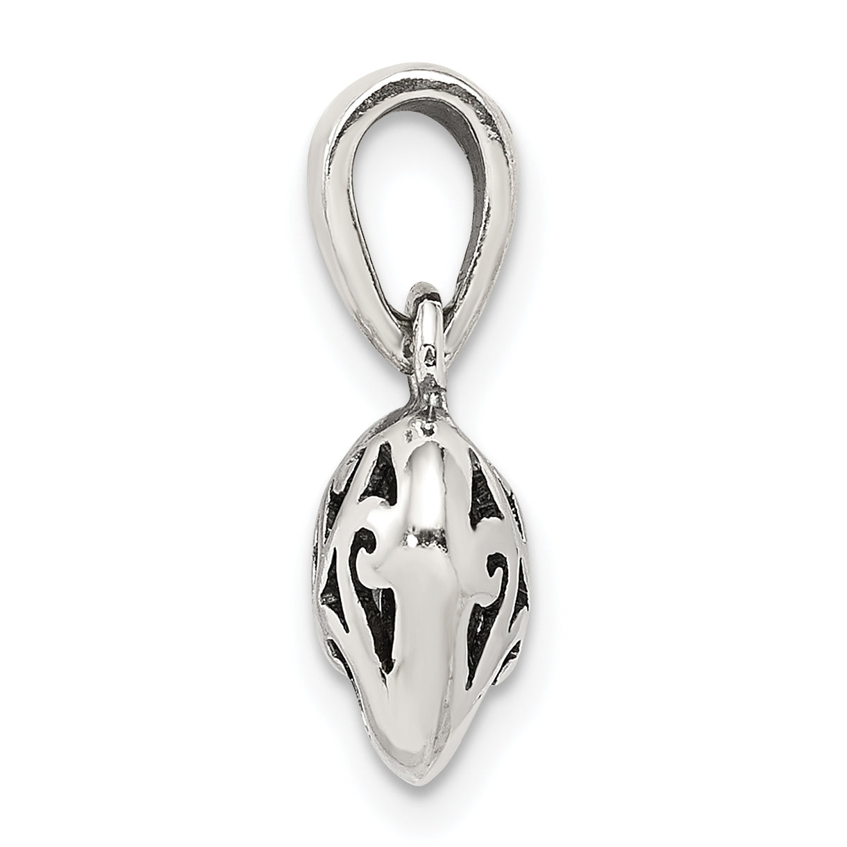 Sophia Jewelers 925 Sterling Silver Antique Polished Puff Heart Charm Secondary image