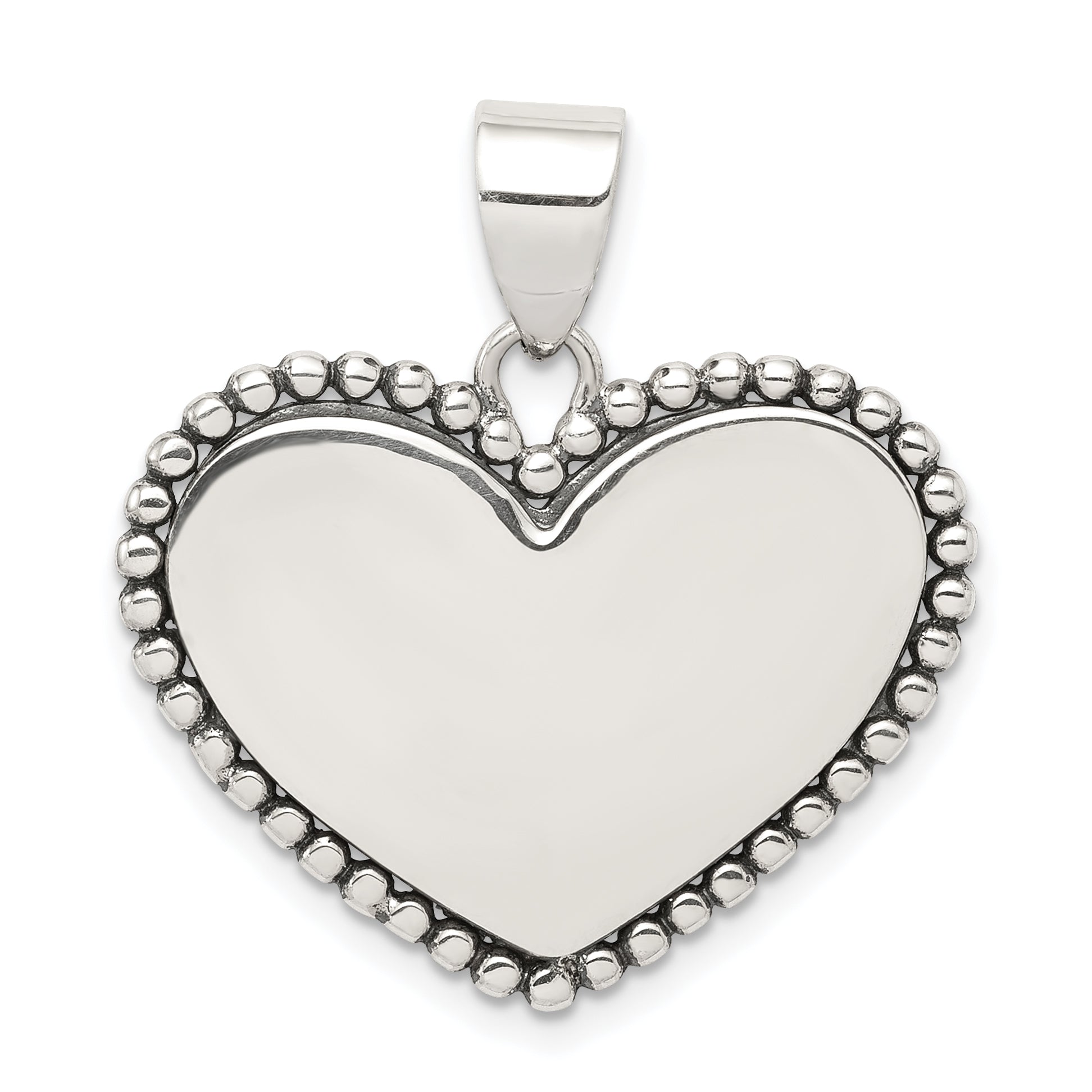 Sterling Silver Rhodium-plated Heart Pendant Main image