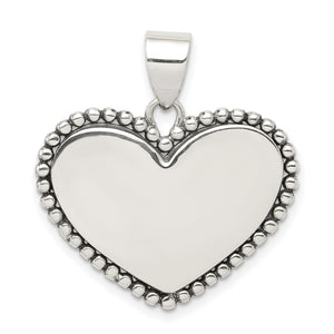 Heart Pendant in Sterling Silver, 27mm - Sophia Jewelers