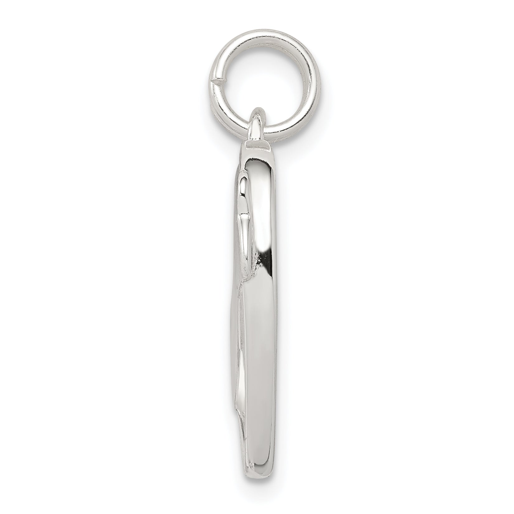 Sterling Silver 925 Heart Charm with Polished Anti-tarnish Finish