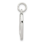 Sterling Silver 925 Heart Charm with Polished Anti-tarnish Finish