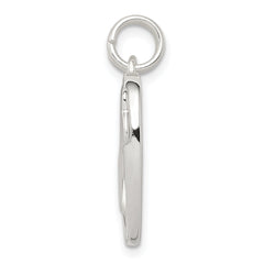 Sterling Silver 925 Heart Charm with Polished Anti-tarnish Finish