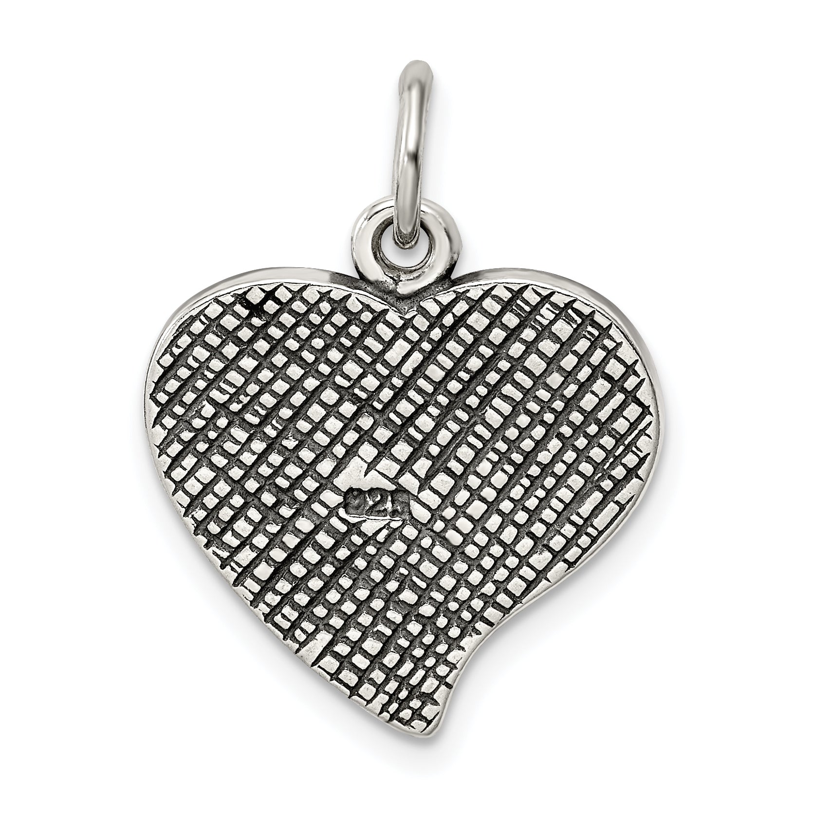 Antique Mother Heart Charm in Sterling Silver