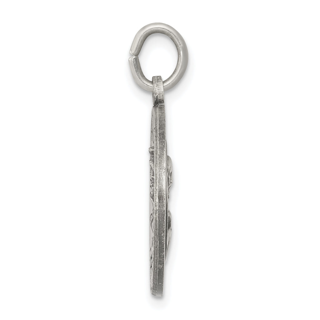 Sterling Silver 925 Antiqued Religious Medal Pendant by Sophia Jewelers