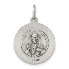 Sterling Silver 925 Antiqued Religious Medal Pendant by Sophia Jewelers