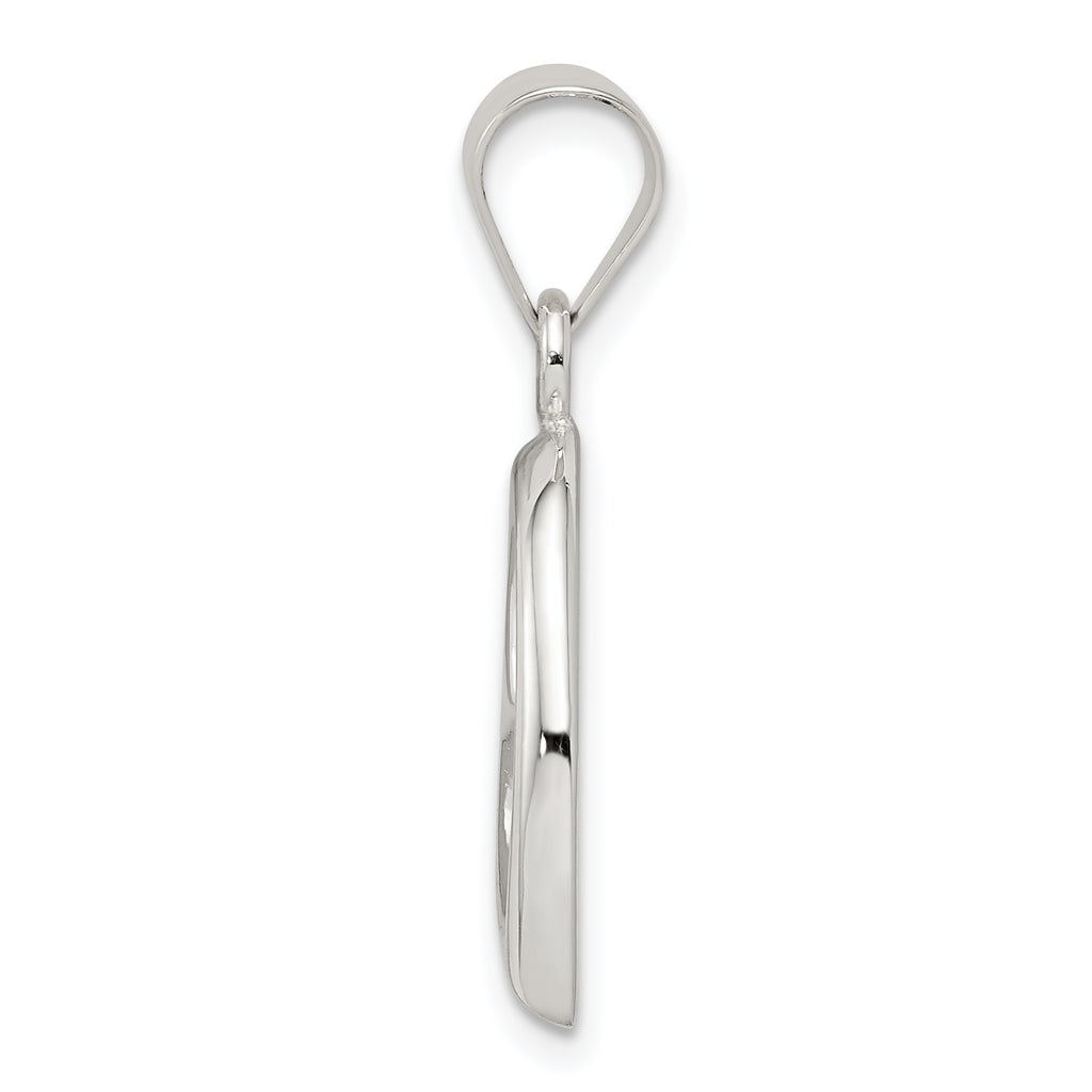 Sterling Silver 925 Heart Pendant with Polished Anti-Tarnish Finish