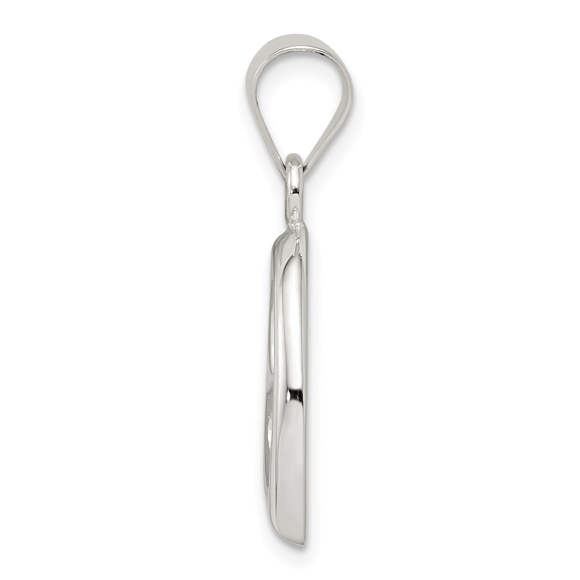 Sterling Silver 925 Heart Pendant with Polished Anti-Tarnish Finish