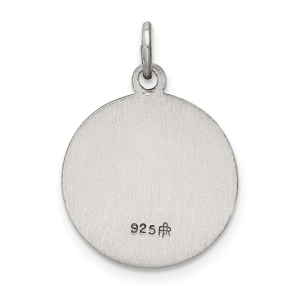 Sterling Silver 925 Engravable Antiqued St. Christopher Pendant by Sophia Jewelers