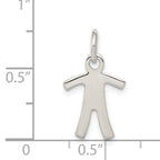 Sterling Silver 925 Boy Charm with Polished Solid Finish