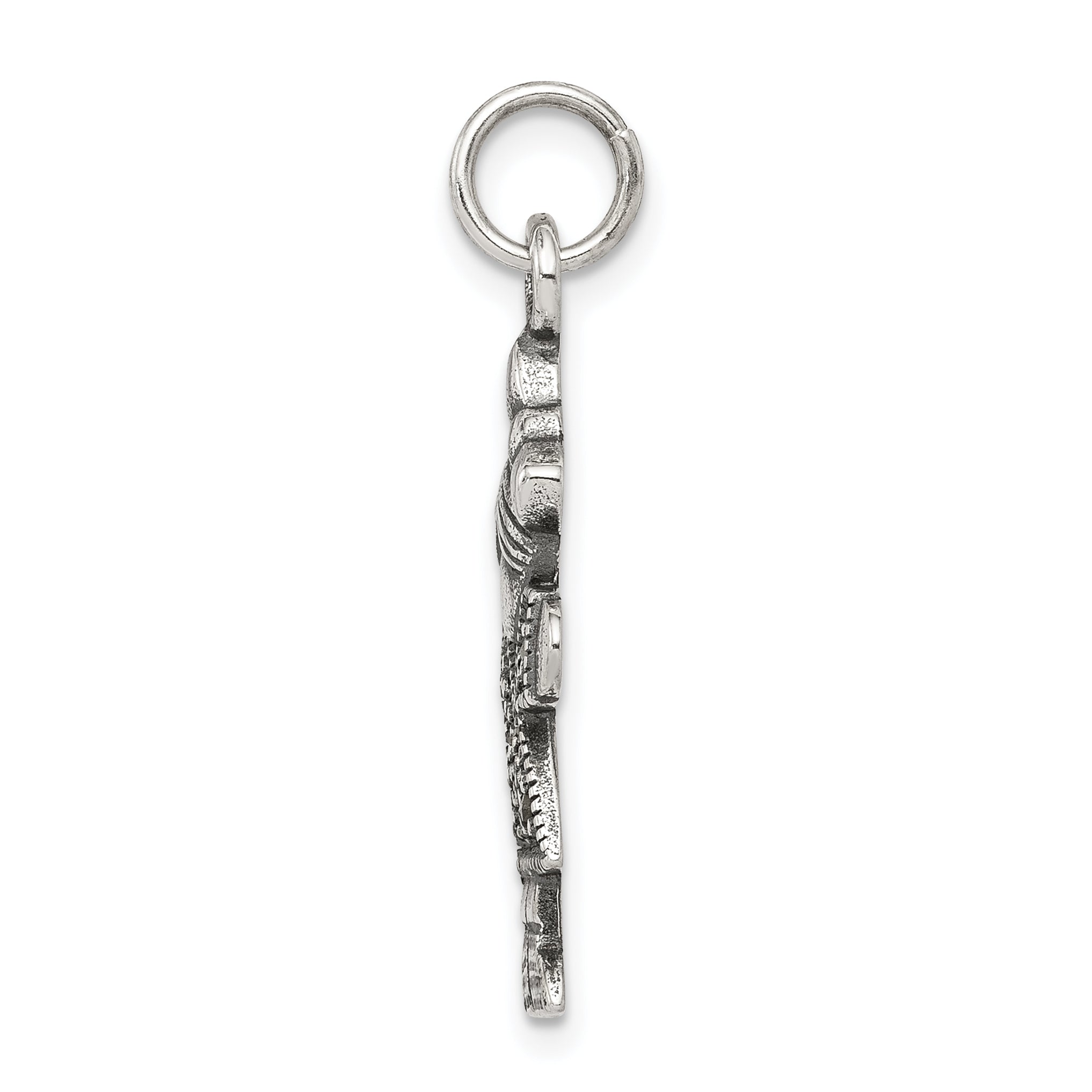 Sterling Silver 925 Antiqued Girl Charm with Marcasite Vintage Inspired Secondary image