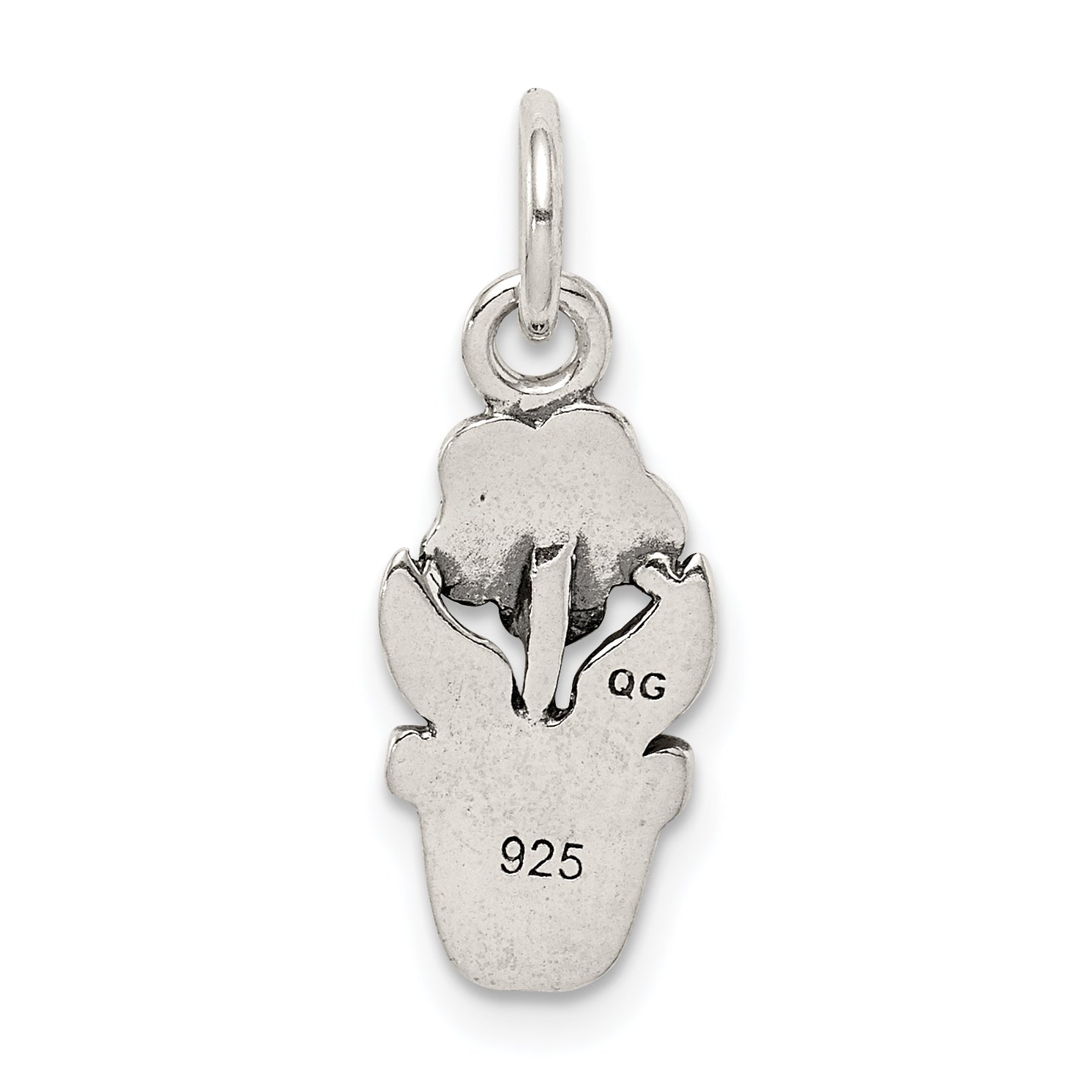 Sterling Silver 925 Flower Pot Charm Solid Vintage Style