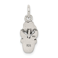 Sterling Silver 925 Flower Pot Charm Solid Vintage Style