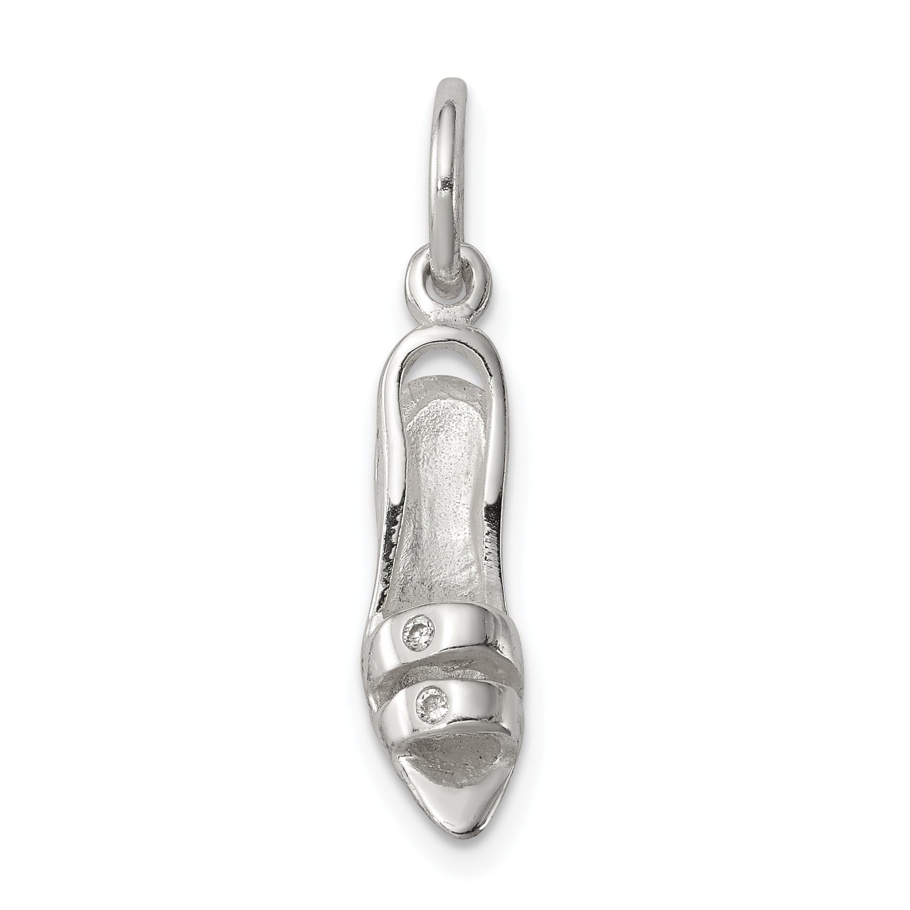 Sterling Silver 925 High Heel Pendant with Polished 3D Design Secondary image