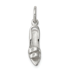Sterling Silver 925 High Heel Pendant with Polished 3D Design