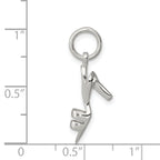 Sterling Silver 925 High Heel Pendant with Polished 3D Design