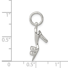 Sterling Silver 925 High Heel Pendant with Polished 3D Design