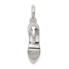 Sterling Silver CZ High Heel Charm with Polished 3D Design