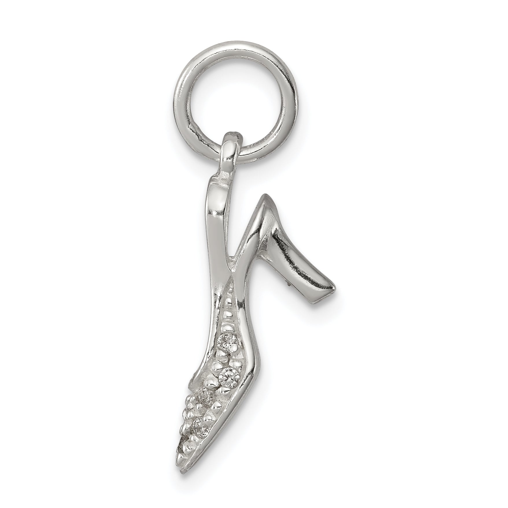 Sterling Silver CZ High Heel Charm Main image