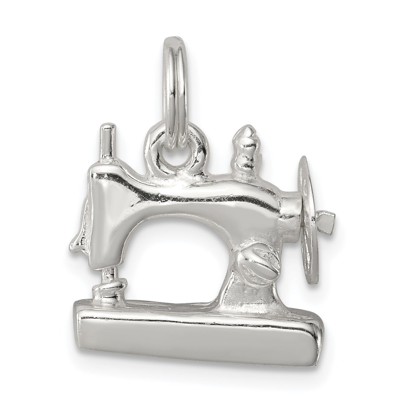 Sterling Silver Rhodium-plated Sewing Machine Charm Main image