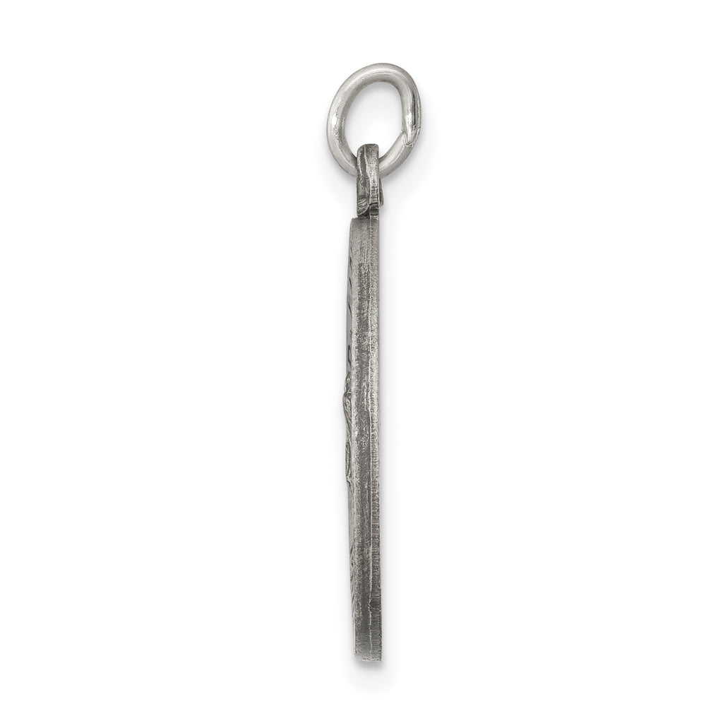 Sterling Silver 925 Our Lady of Guadalupe Pendant with Antique Finish