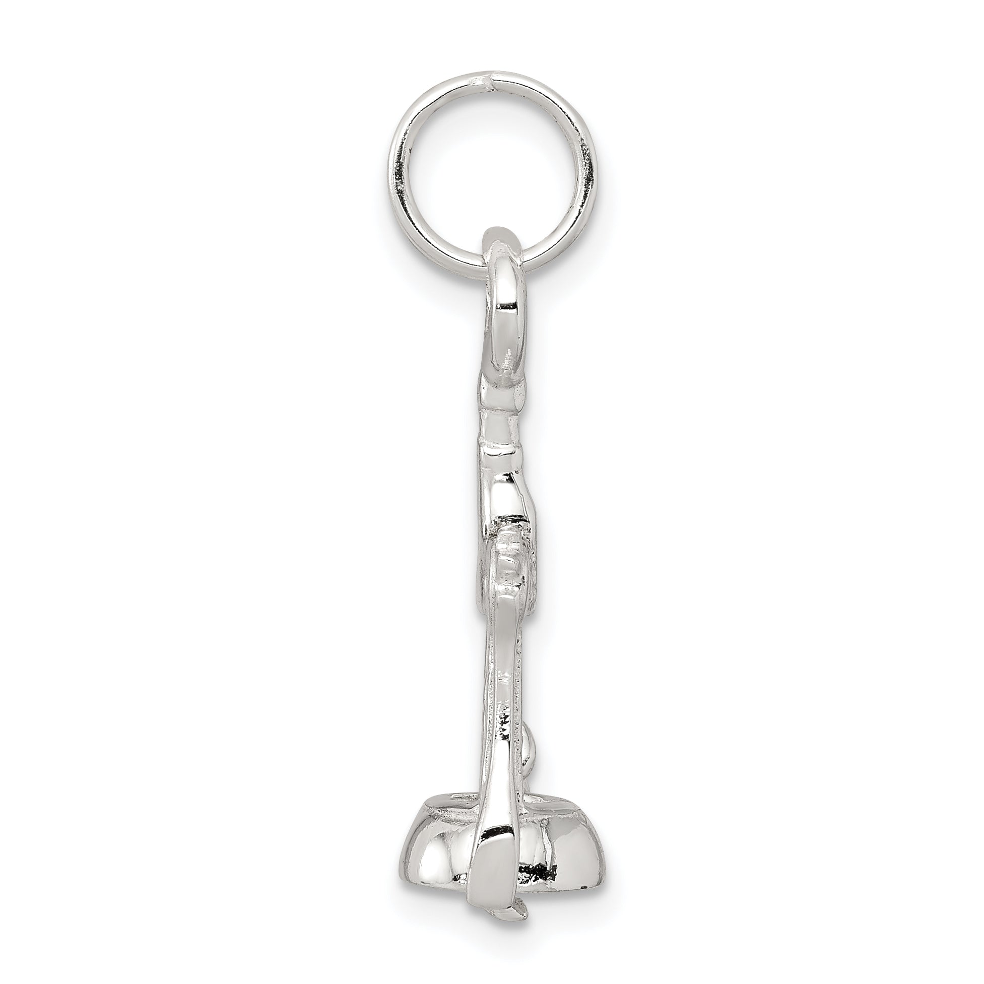Sterling Silver 925 Wine Bottle Opener Charm, Polished 3D Design Secondary image