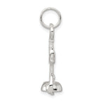 Sterling Silver 925 Wine Bottle Opener Charm, Polished 3D Design