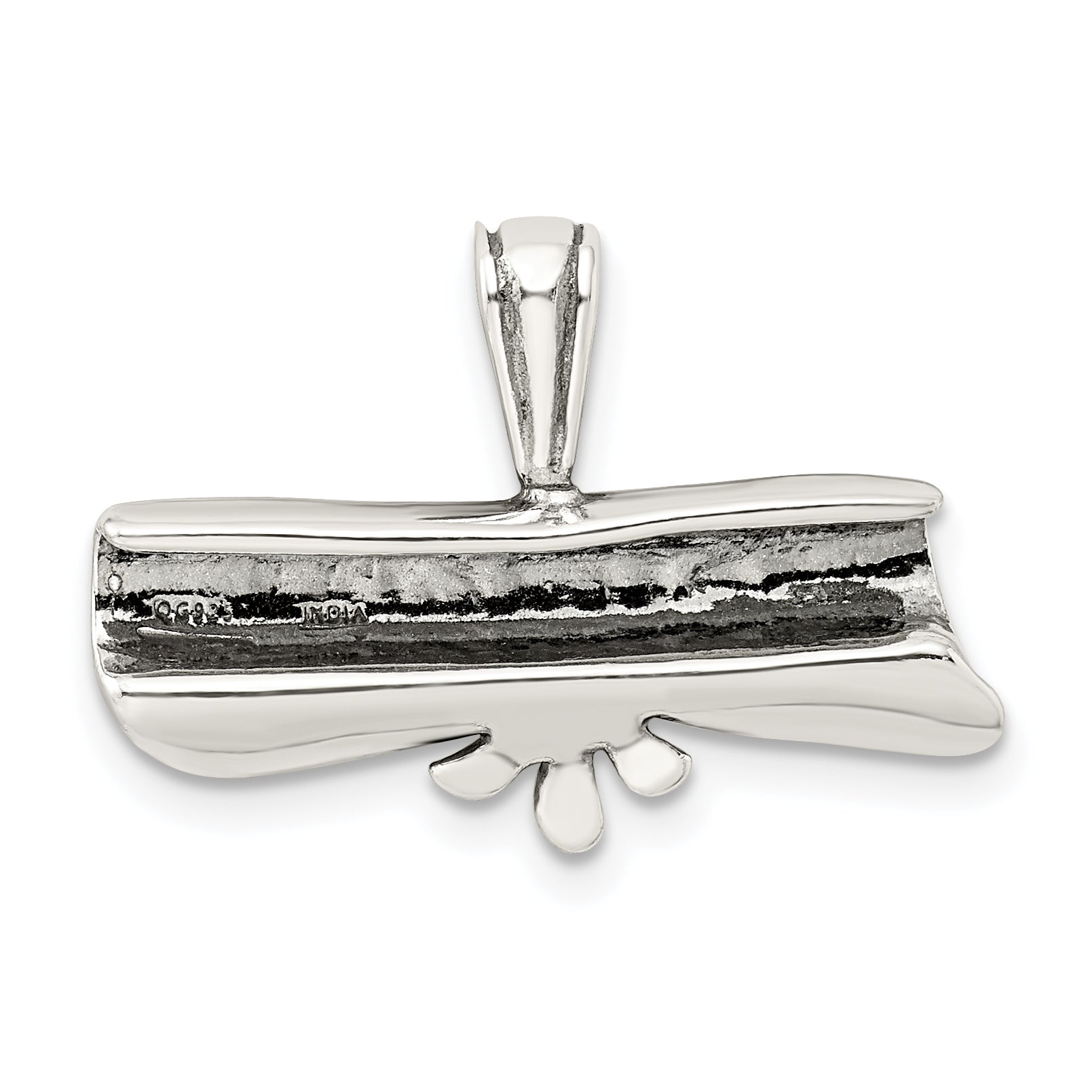 Sterling Silver 925 Diploma Pendant with Antique Polish Finish