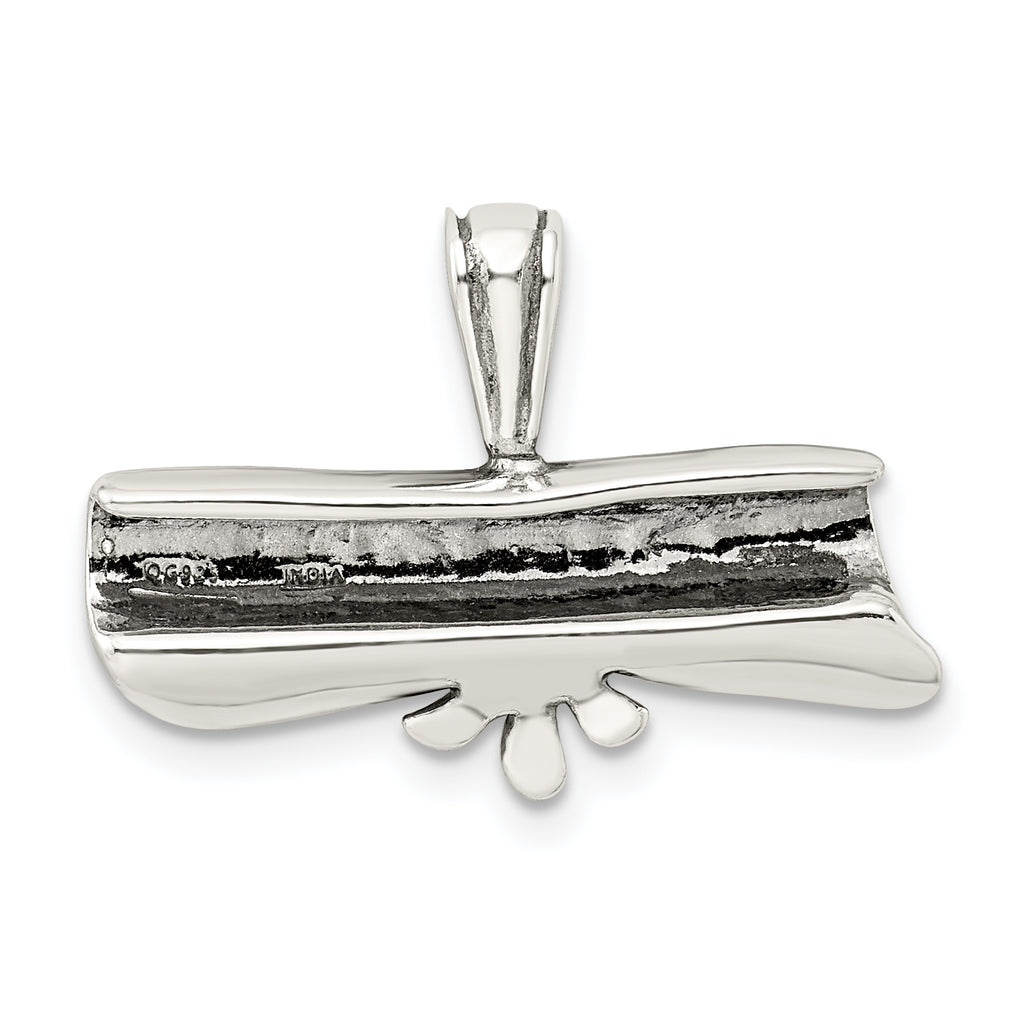 Sterling Silver 925 Diploma Pendant with Antique Polish Finish