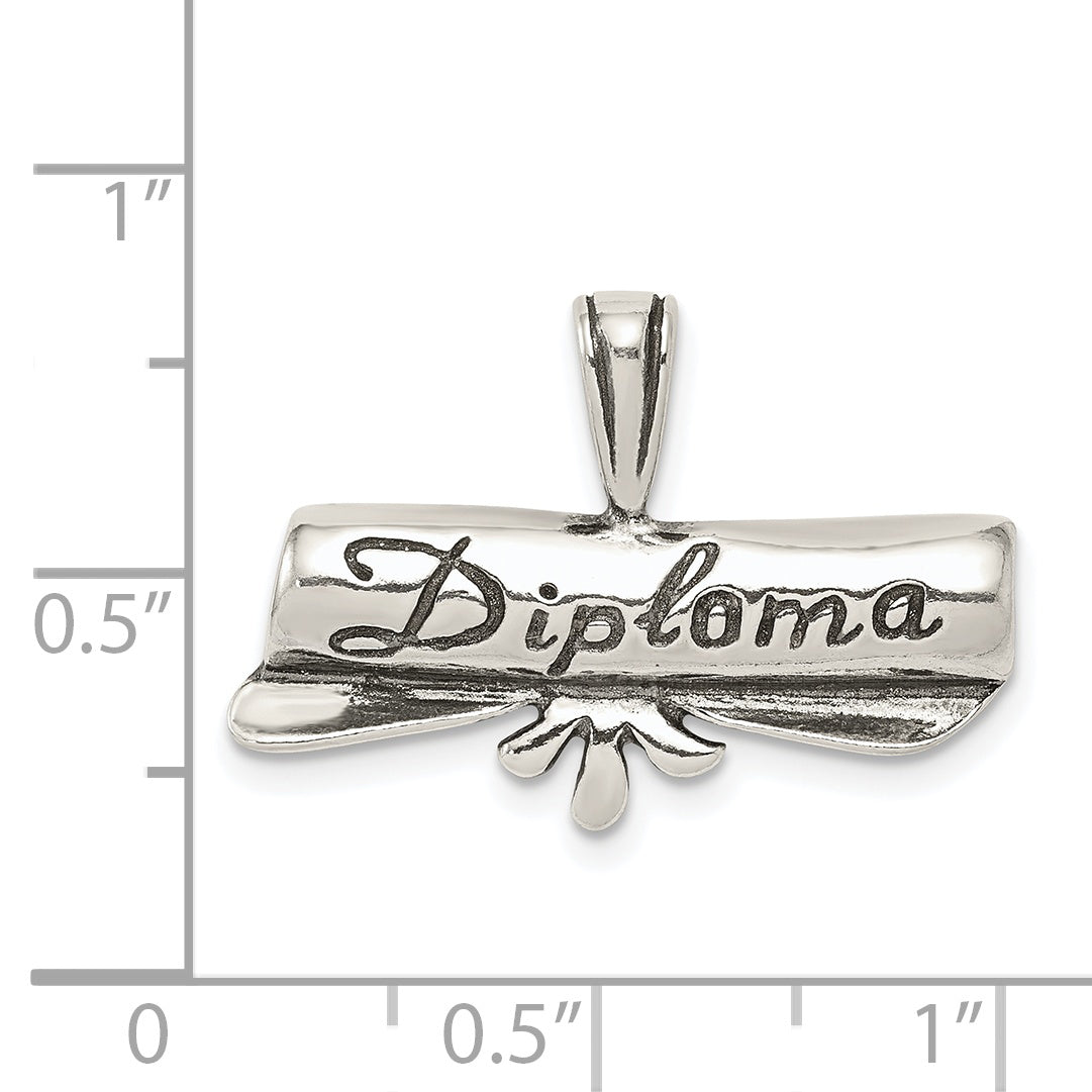 Sterling Silver 925 Diploma Pendant with Antique Polish Finish
