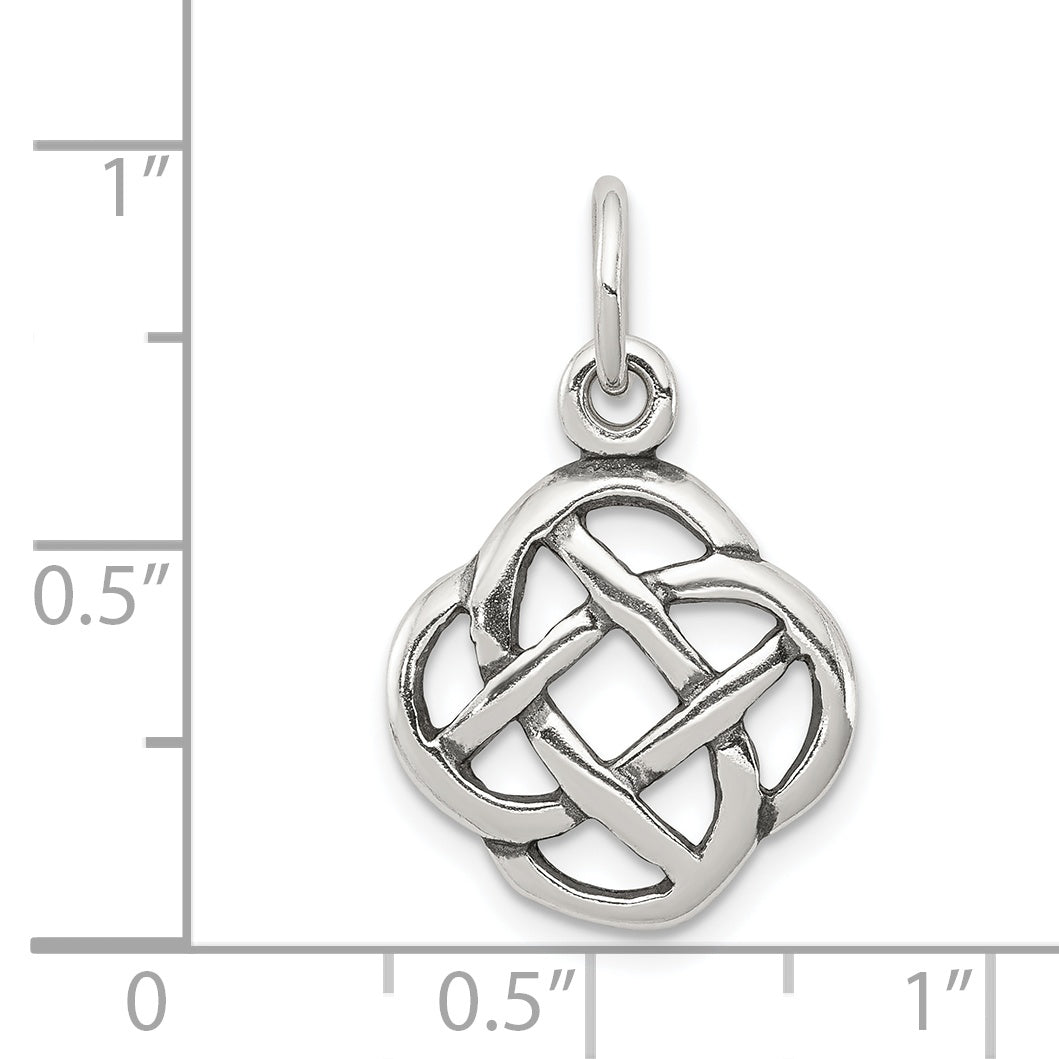 Sterling Silver 925 Celtic Knot Charm with Antiqued Finish Vintage Elegance