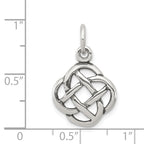 Sterling Silver 925 Celtic Knot Charm with Antiqued Finish Vintage Elegance