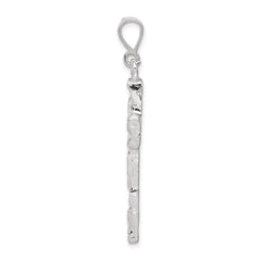 Sterling Silver 925 Nugget Cross Pendant with Polished Finish