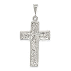 Sterling Silver 925 Nugget Cross Pendant with Polished Finish