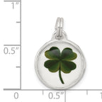 Sterling Silver 925 Rhodium-Plated Four Leaf Clover Charm Elegant Polished Finish