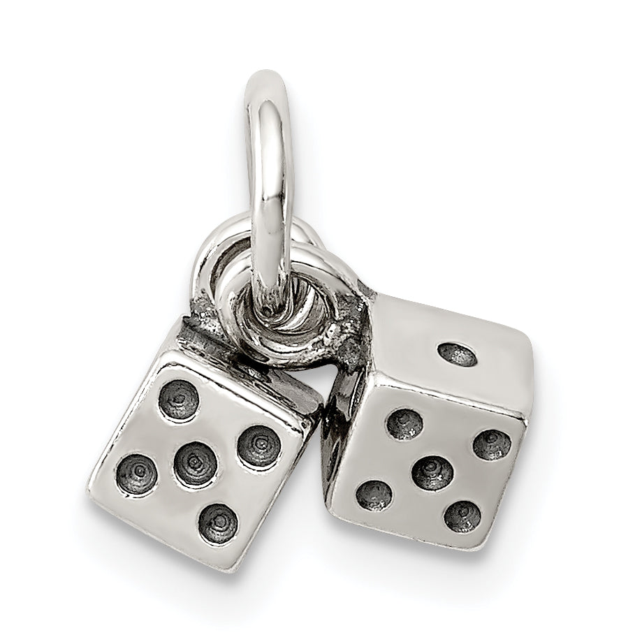 Sterling Silver Antique Dice Charm Main image