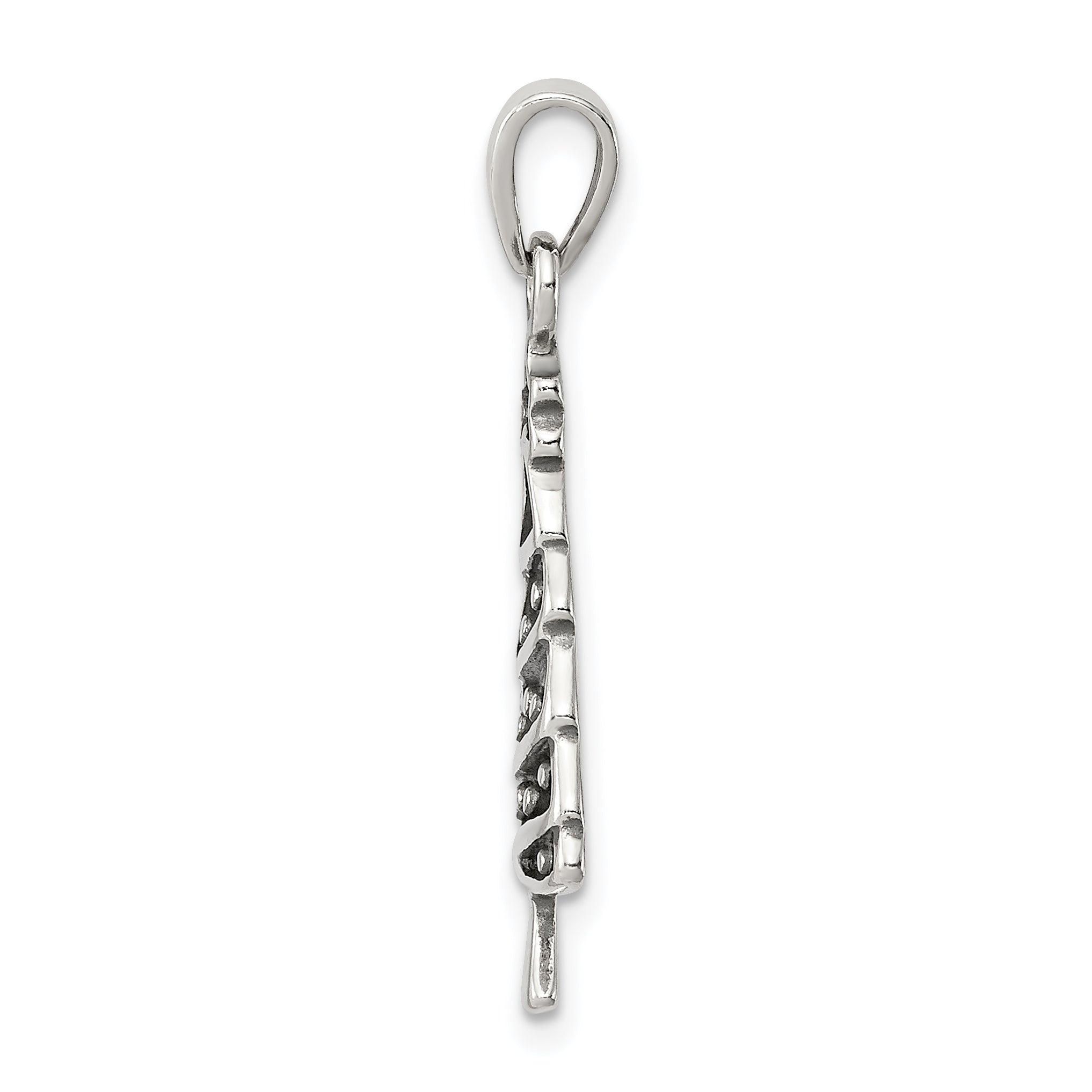 Sterling Silver 925 Antiqued Christmas Tree Pendant Vintage Charm Secondary image