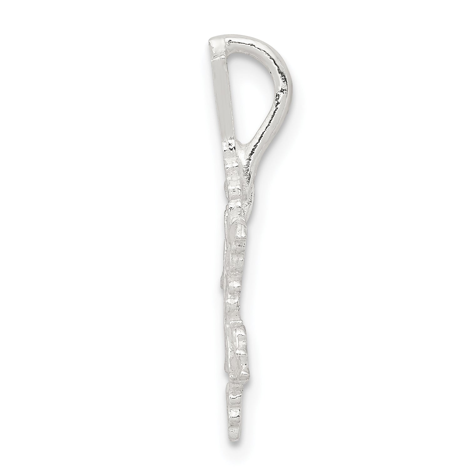 Sterling Silver Snowflake Pendant with Polished Anti-Tarnish Finish