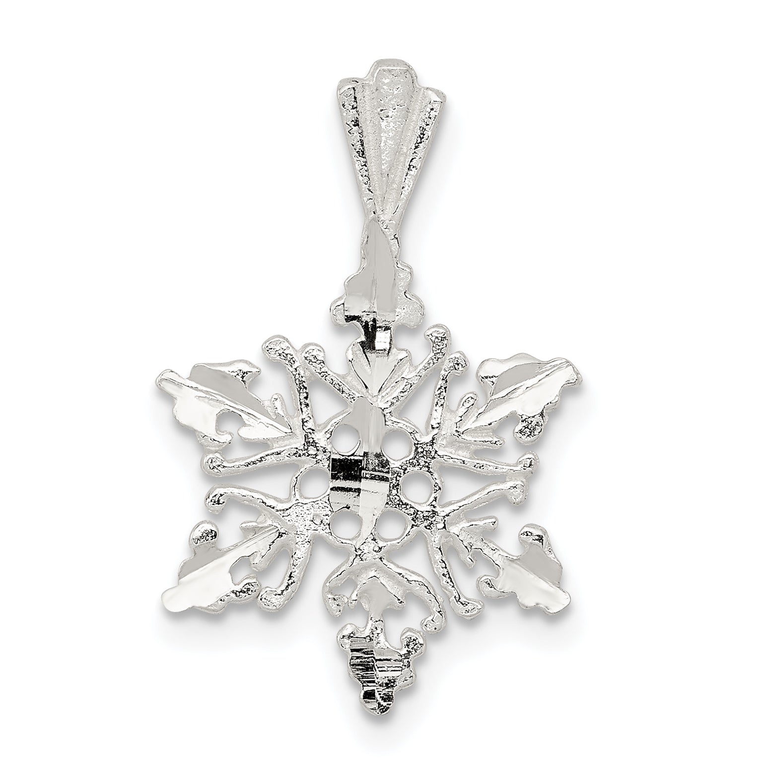 Sterling Silver Diamond Cut Snowflake Pendant Main image