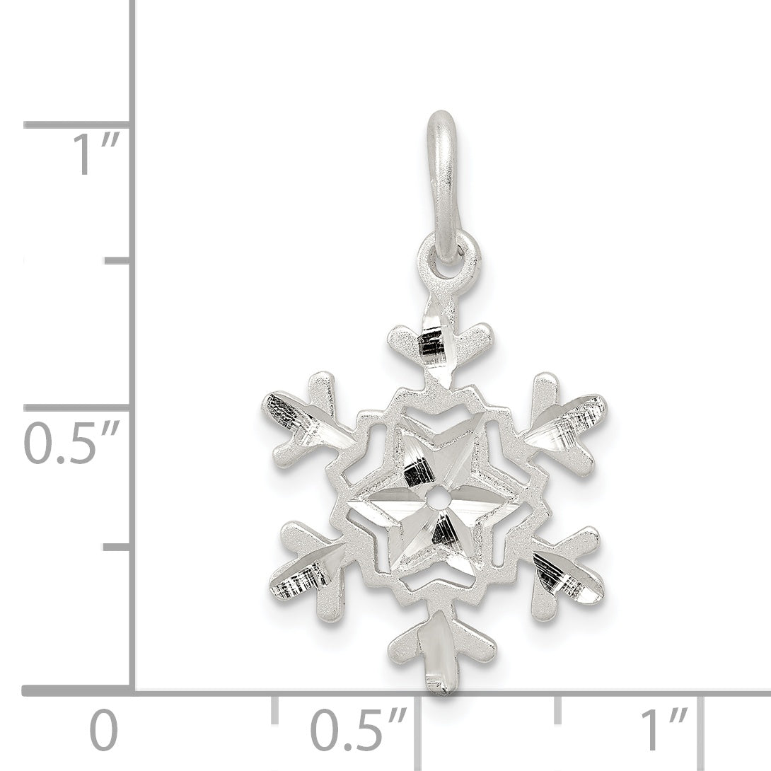 Sophia Jewelers Sterling Silver Snowflake Charm with Anti-Tarnish Coating