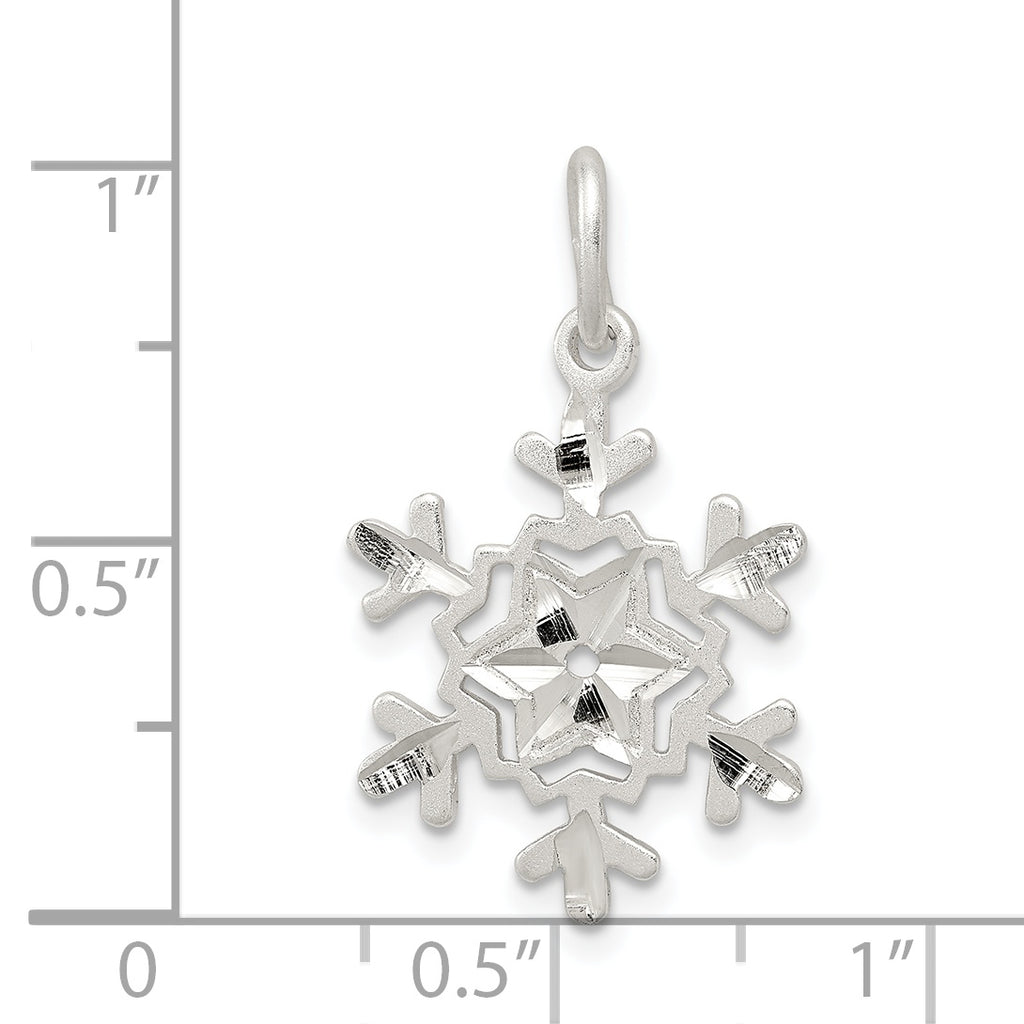 Sophia Jewelers Sterling Silver Snowflake Charm with Anti-Tarnish Coating