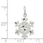 Sophia Jewelers Sterling Silver Snowflake Charm with Anti-Tarnish Coating
