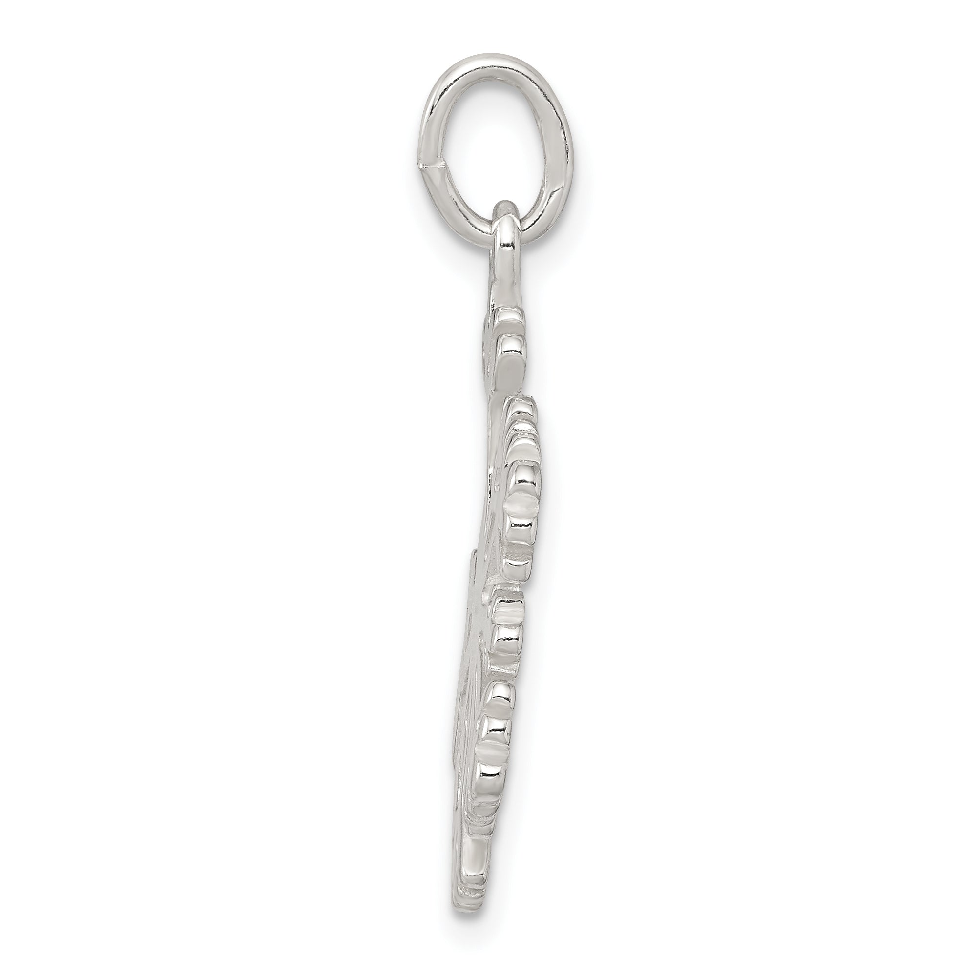 Sterling Silver 925 Snowflake Charm with Polished Finish Elegant Winter Pendant Secondary image