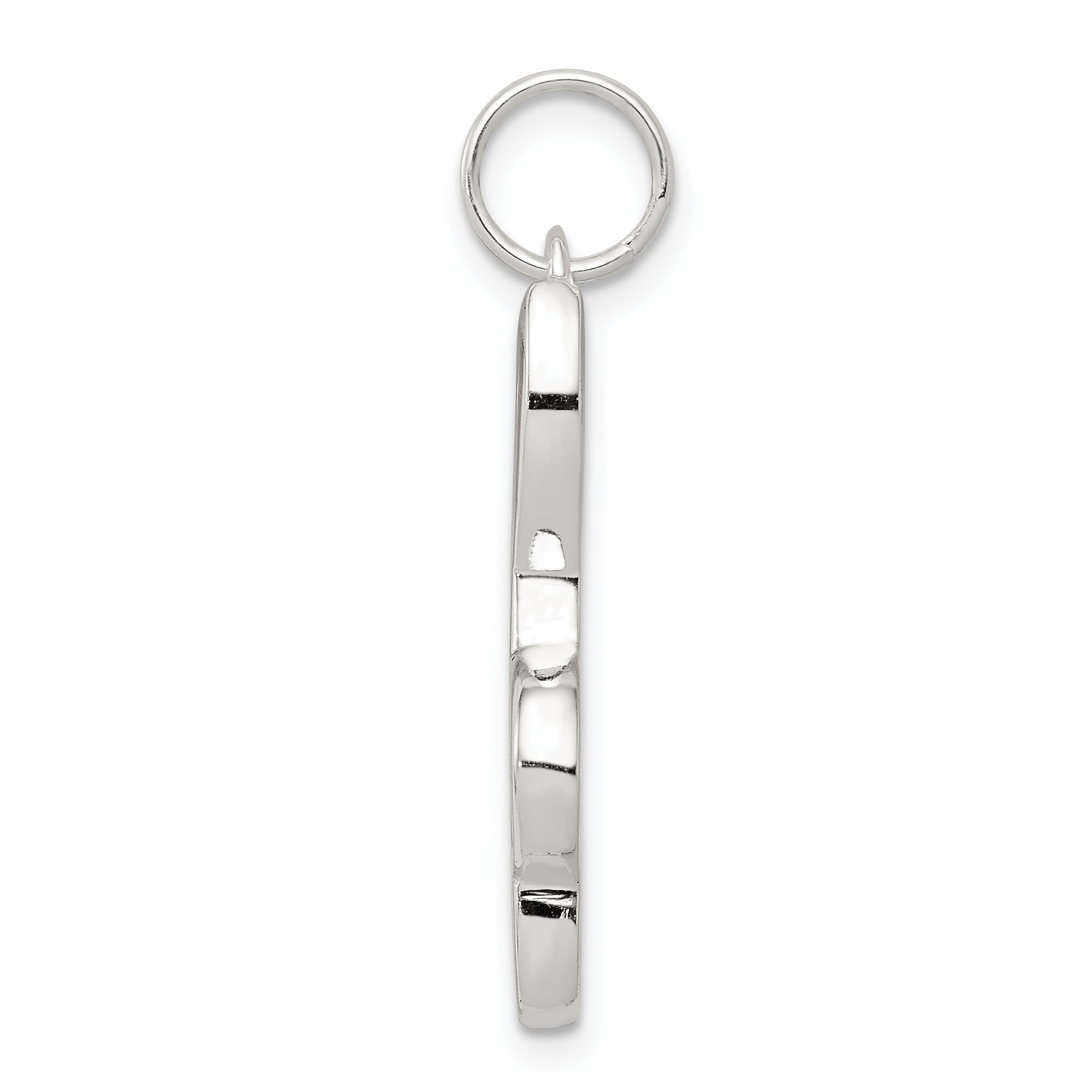 Sterling Silver Rhodium-Plated Music Note Charm with Polished Finish