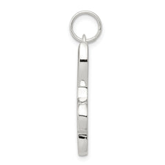 Sterling Silver Rhodium-Plated Music Note Charm with Polished Finish