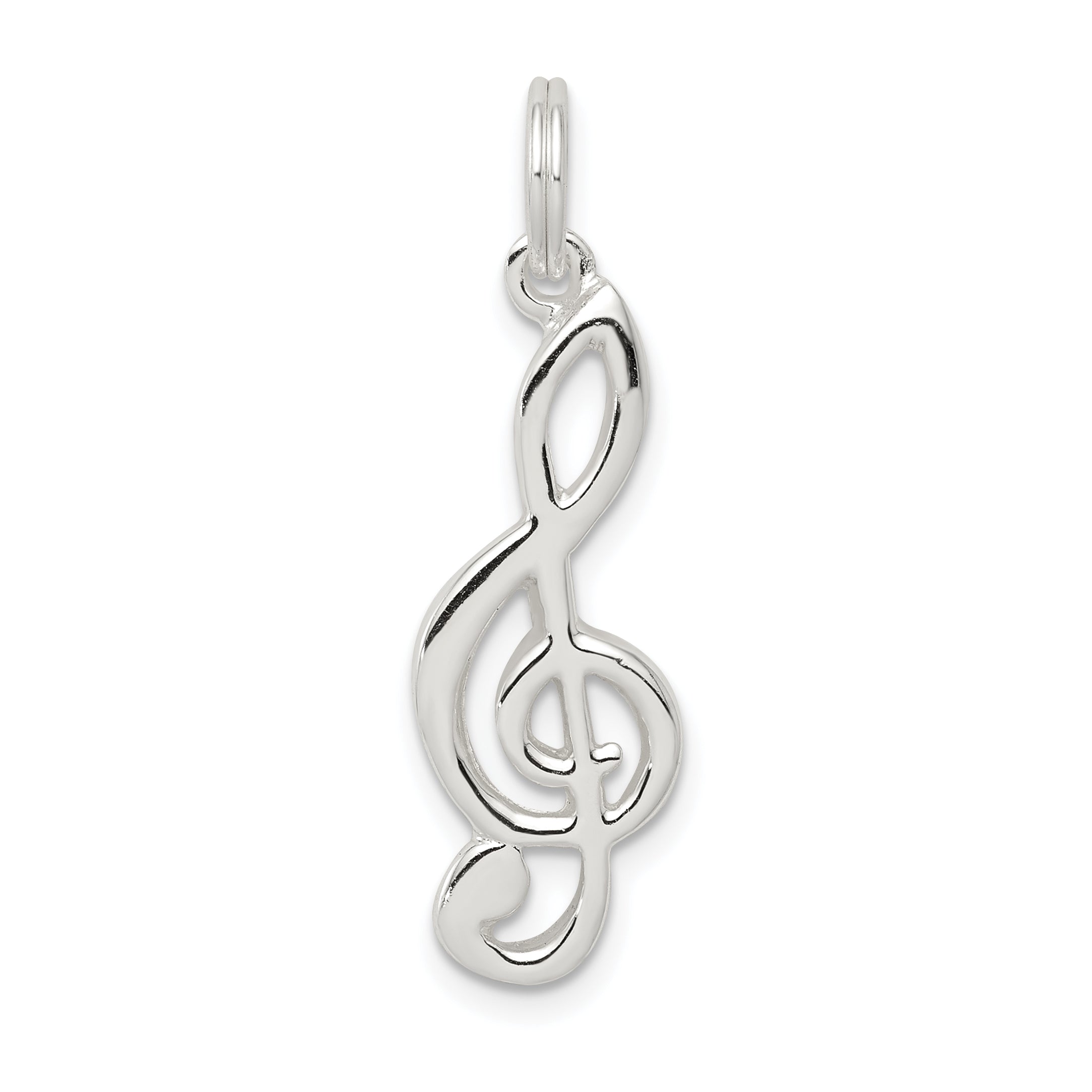 Sterling Silver Rhodium-plated Music Note Charm Main image